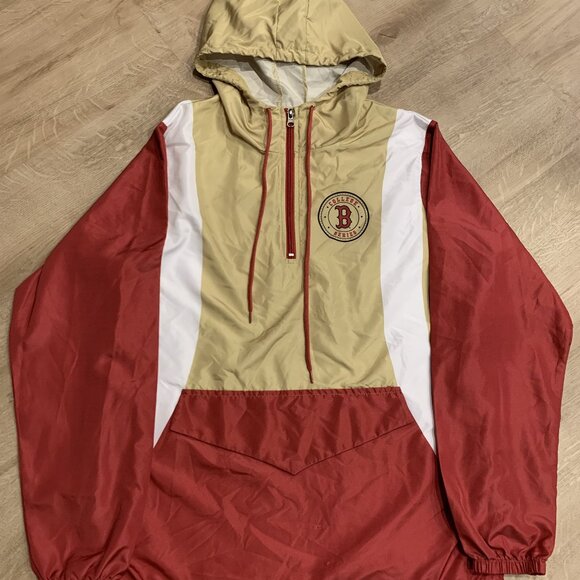 MLB + Boston College Red and Tan Windbreaker Jacket - Picture 1 of 8
